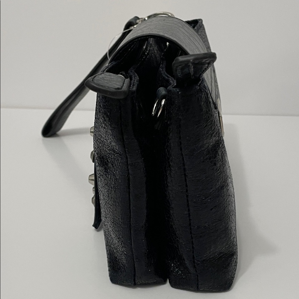 Sharif 1827 Black Studded Wrist/Clutch/Crossbody Bag - Picture 10 of 16